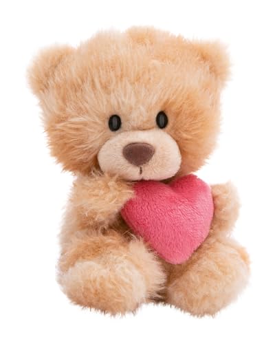 NICI Kuscheltier Bär mit Herz 18cm - hellbraun - Stofftier aus weichem Plüsch, niedliches Plüschtier zum Kuscheln und Spielen, für Kinder & Erwachsene, tolle Geschenkidee - 61559