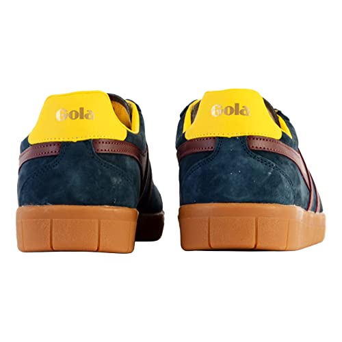 Image of Gola Men's Hurricane Suede Navy /Burgundy /Sun /Gum 9 M