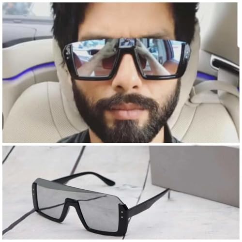 Image of PIRASO Fashion Square Unisex Half Rim Sunglass inspired from Shahid Kapoor and Sahil Khan