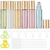 Qeuly 6Pcs Roller Ball Applicator, 10ml Roll on Bottles for Essential oils