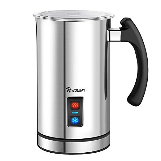 NWOUIIAY Espumador de Leche Eléctrico 500W Batidora de Leche 3 en 1 Espuma Rápida para Leche Caliente o Fría Acero Inoxidable Recubrimiento Antiadherente para Cappuccino Latte Mocha