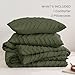 Andency Olive Green California King Comforter Set, Boho Cal King Soft Warm Tufted Neutral Bedding Comforter Sets, 3 Pieces Cali King Aesthetic Chevron Farmhouse Cute Bohemian Textured Bedding Set