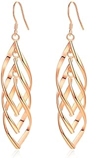 Earrings for Women, Girls, gold, S925 Sterling Silve - Hypoallergenic, unique design leaf shape, Valentine's Day Anniversary Birthday Gift for Mom girlfriends, Christmas gift costume decoration