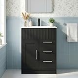 Kikihouse 24 Inch Bathroom Vanity with Sink, Freestanding Modern Bathroom Vanity Cabinet with Ceramic Basin, Single Sink...
