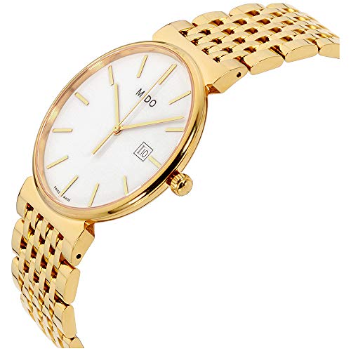 Mido m0096103301100 Dorada Mens Watch – White DialステンレススチールCaseクオーツMovement