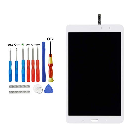 Pantalla LCD de Repuesto Compatible con Samsung Galaxy Tab Pro T320, Pantalla táctil LCD con Kit de Herramientas, Color Blanco Cover
