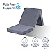 Olee Sleep Tri-Folding Memory Foam Mattress Topper, 4 Inch Gel Folding Mattress for Camping, Foldable Guest Bed, Washable Cover, CertiPUR-US Certified, Soft, Grey, Single Size