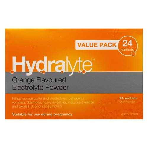Hydralyte Orange Flavoured Electrolyte Powder 24 Sachets Oral Powder