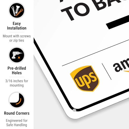 Image of Package Delivery Sign, Delivery Instructions Deliver All Package to Back Door Right Arrow Sign, 10x14 Inches, Rust Free .040 Aluminum, Fade Resistant, Made in USA