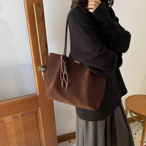 Bolso Tote de gamuza para mujer con cierre miniatura 2