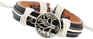 Gift - Tree of Life Tribal Bracelet Hand Made Genuine Leather