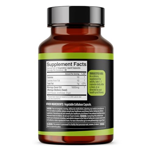 Image of Dr. HERBALIST Moringa Oil Softgels 1600mg, Cold Pressed, Halal 60ct