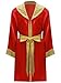 dPois Kids Boys Shiny Sequins Trim Satin Boxer Robe for Halloween Carnival Boxing Match Performance Burgundy 12 Years