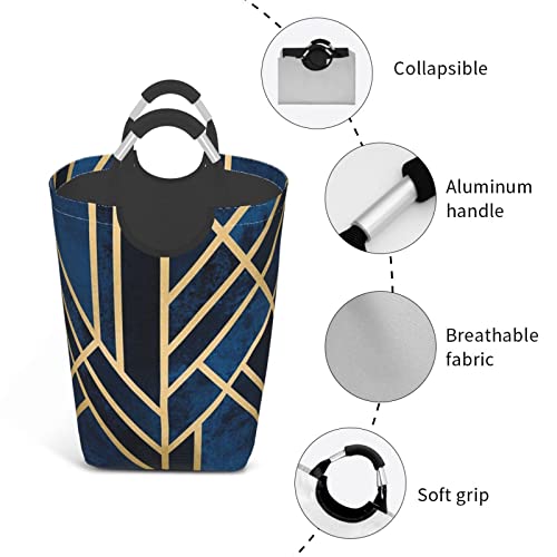 Abstract Geometric Striped Laundry Basket Foldable Laundry Hamper Freestanding Waterproof Dirty Clothes Hamper With Handle Collapsible Washing Bin Clothes Bag Storage For Bathroom, Bedroom, Dorm, Travel 50L #TOP2