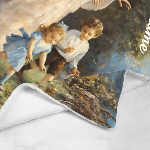 Cuxweot Custom Blanket With Name Text,Personalized Vintage Easter Angel Super Soft Fleece Throw Blanket For Couch Sofa Bed  thumb #3