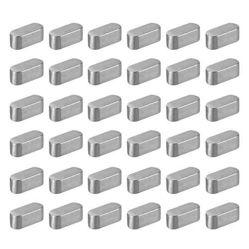 MECCANIXITY 30 Pcs Round Ended Feather Key, 10x5x5mm Carbon Steel Drive Shaft Parallel Keys Keyway Stock Assortment for Mechanical Fasteners Industry