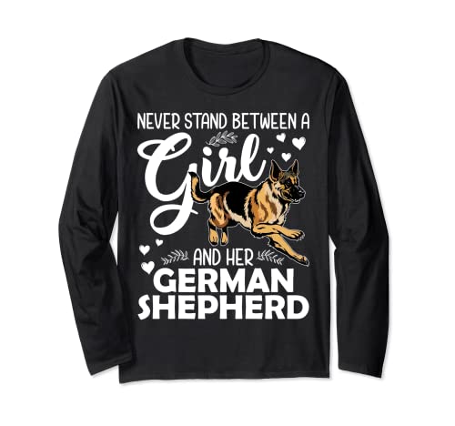Funny German Shepherd Art For Girls Women Pet Dog Lovers Maglia a Manica