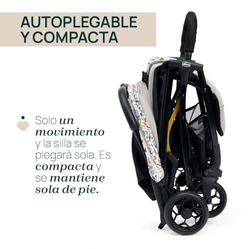 Chicco Glee, Carrito Bebé 0+ Meses-22 Kg, con Cierre Automático y Compacto, Capota Extensible con Tratamiento UV50+ Antilluvia, Respaldo Reclinable y Ajustable y Reposapiés, Azul - imagen 3
