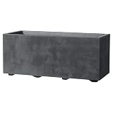 Deroma Jardiniere Muret Millennium R   Anthracite   A réserve d'eau   59 cm