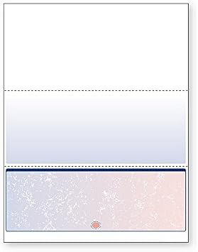 8-1/2 x 11" Premier Blue/Red Prismatic Laser Check, Bottom Position, 24# Stock Carton of 2500