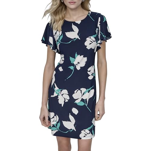 Robe tunique col roulé DKNY femme bleu marine taille 46