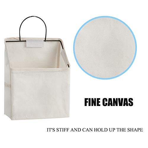 Ruipbote GD231016 2 Pcs Wall-Hanging Storage Bags, Desktop Organizer Basket Cotton Linen Hanging Storage Basket For Kitchen,Bderoom,Living Room thumb #4