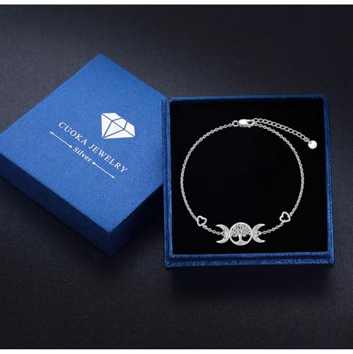 Image of Tree of life Bracelets Sterling Silver Hypoallergenic Tiny Family Tree Good Luck Bracelet Jewelry for Mother