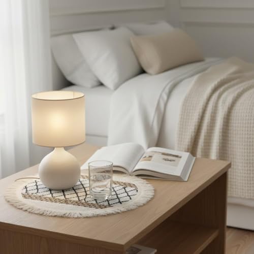 Image of HomeCloud Croshia Woven Table placemat - Heat Resistant, Washable Table Decoration for Dining, Office, Kitchen, Hotel, and Home (Round Beige Boxes, Set of 1)