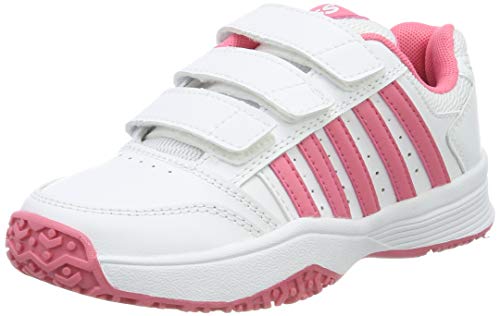 K-Swiss Performance Unisex-Kinder Court Smash Strap Omni Tennisschuhe, Weiß (White/Pink Lemonade 175M)