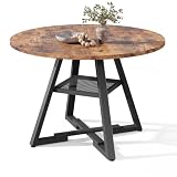 Jocoevol Mesa de Comedor Redonda para 2 Personas con Estante de Almacenaje, 80x80x76 cm
