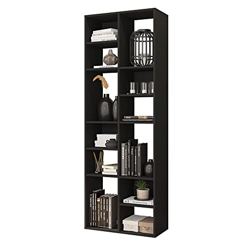 Estante Livreiro Multiuso 12 Nichos Preto Side Caemmun