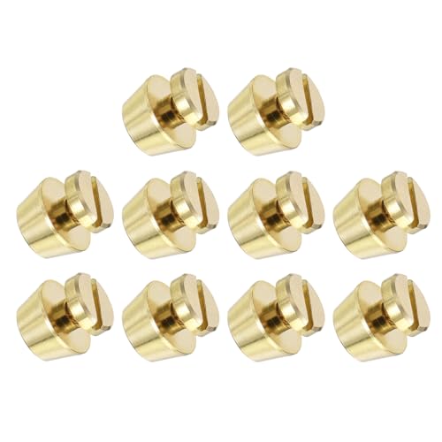 METALLIXITY Screw Back Stud Spike (10x6mm) 4pcs, Flat Head Stud Rivets - for Leather Crafts Purse Bags