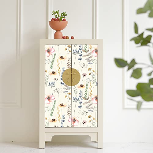 Blooming Wall Dpya34 Fresh Flower In Pastel Color Peel And Stick Wallpaper Removable Self Adhesive Wall Mural Wall Decor, 14.5 Square Ft/Roll #TOP4