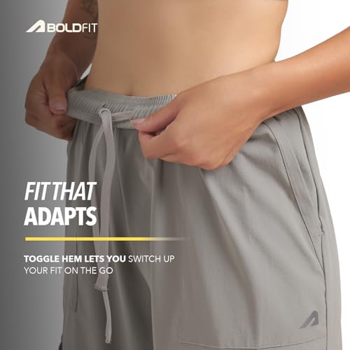 Image of Boldfit Cargo Pants for Woman High Waist Joggers with Adjustable Hem Toggle