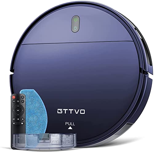 Robotic Vacuum, Robot Vacuum Cleaner with Quiet Multiple Cleaning Modes, 2-in-1 Mopping Vacuum Self-Charging 2000Pa Suction Robotic Vacuum Cleaner for Pet Hair Hard Floor Medium-Pile Carpets-Light