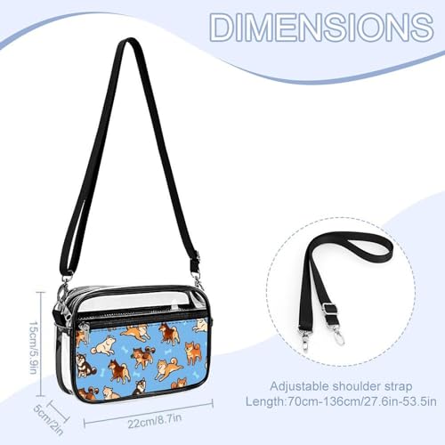 Shibes Clear Stadium Bag Mini Crossbody Bag Anti-Theft Side Shoulder Bags Messenger Bag Unisex2