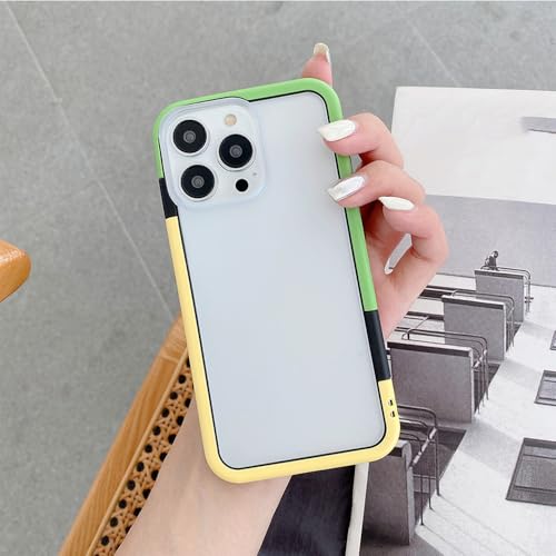 Coque iPhone 14 Pro Max mate anti-trace à boutons contrastés colorés