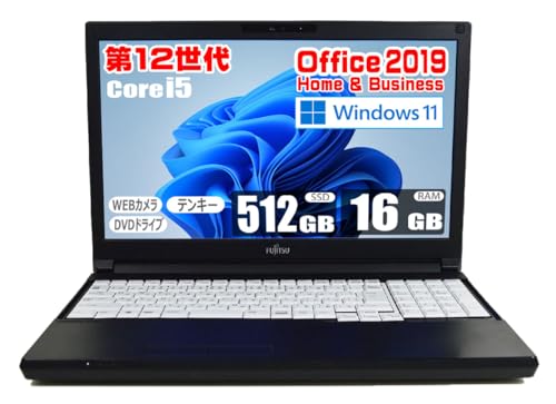 �y�����ςݕi�z ��12���� Core i5 1245U / ������ 16GB / SSD 512GB / MS Office 2019 / Windows 11 / �e���L�[ Wi-Fi web�J���� 15.6�C���` HD�t�� DVD-ROM �I�t�B�X ��