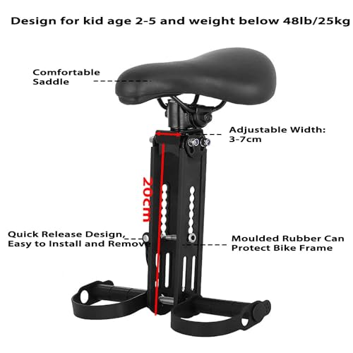 saurka Suporte frontal para assento de bicicleta infantil e guidão infantil para mountain bike, pais