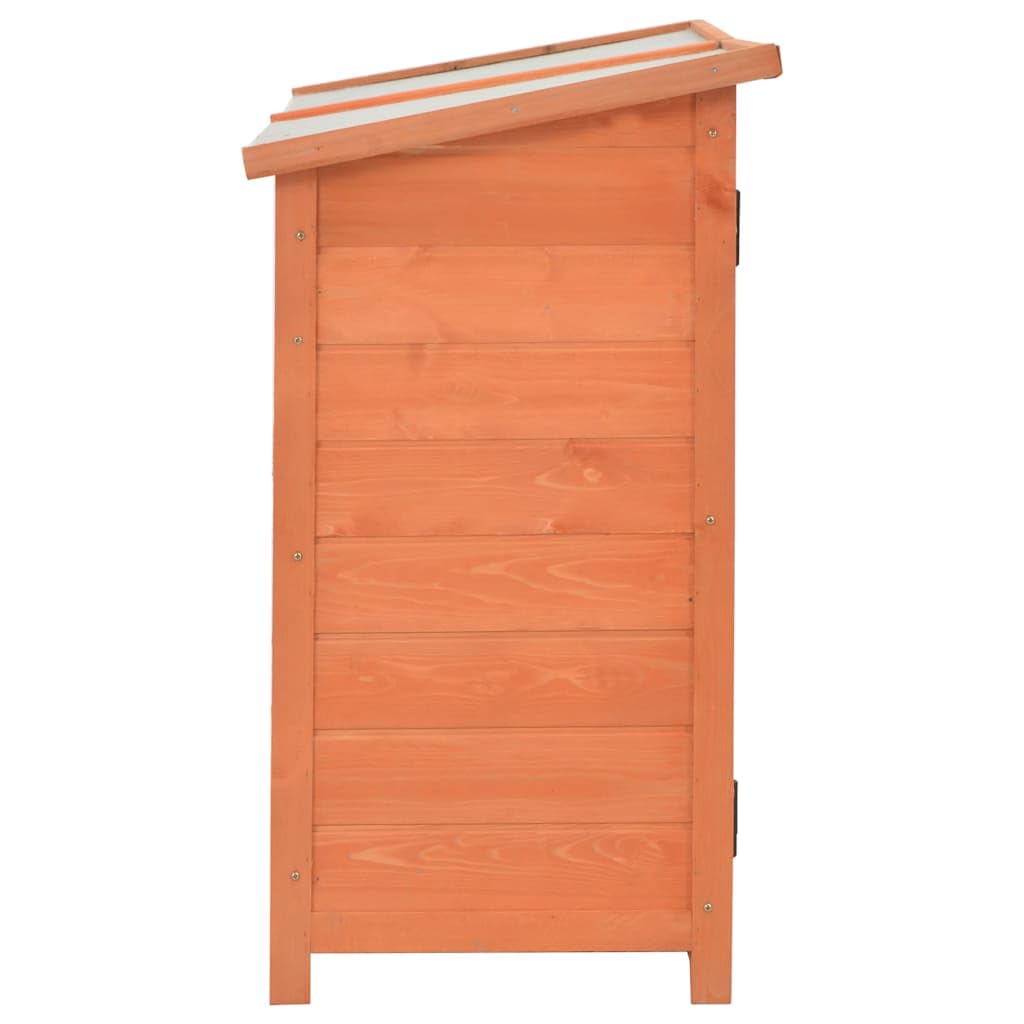 Holz Geräteschuppen 128 x 42 x 91 cm Garten Schuppen, Gerätehaus für Fahrrad, Werkzeughaus mit 2 Türen und 2 Regalen, wetterfestes Dach für Ordnung