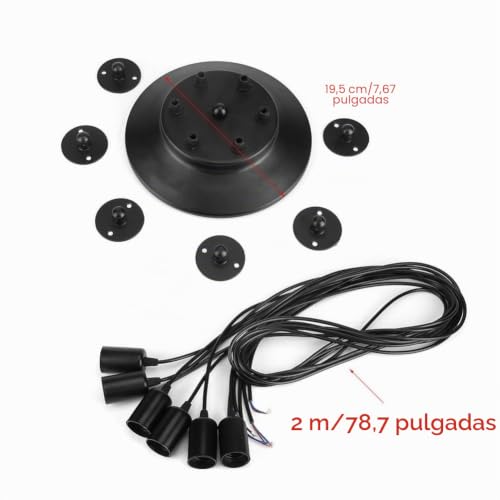 Lámpara de techo colgante retro industrial de 6 luces para renovar la decoración del salón 4