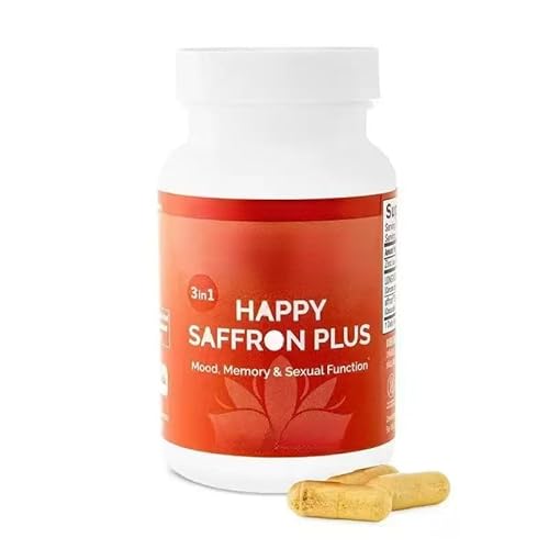 Happy Saffron - Promotes Mood and cognitiont，Healthy sexual functiont，Memory，Energy and focus，Appetite contrott - Vegan, Gluten Free