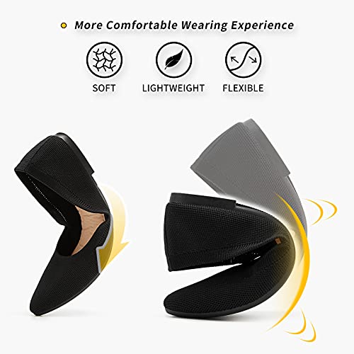 Babudog Women's Mesh Flats Shoes Pointed-Toe Dress Shoes For Women Black Flats Shoes Comfortable Memory Foam Flats Shoes(Black.us9) #TOP2
