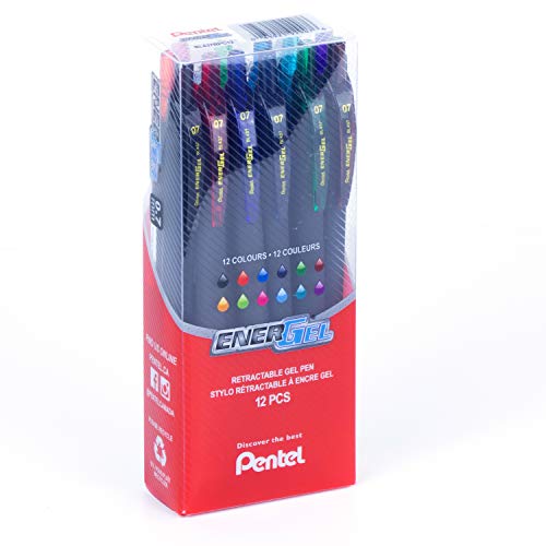 Pentel Energel Retráctil Slim 0.7 mm Negro Pack 12 miniatura 1