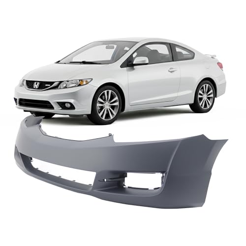 Image of FitParts Compatible with Honda Civic 2009-2011 Front Bumper Cover | Primed, With Fog Light Holes, Without Parking Sensor Holes, Coupe, Ready to Paint, OEM 04711SVAA80ZZ, HO1000262