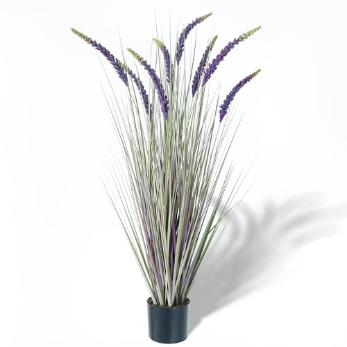 KOL 4ft Artificial Veronica Spiked Speedwell Grass, 47in Faux Veronica
