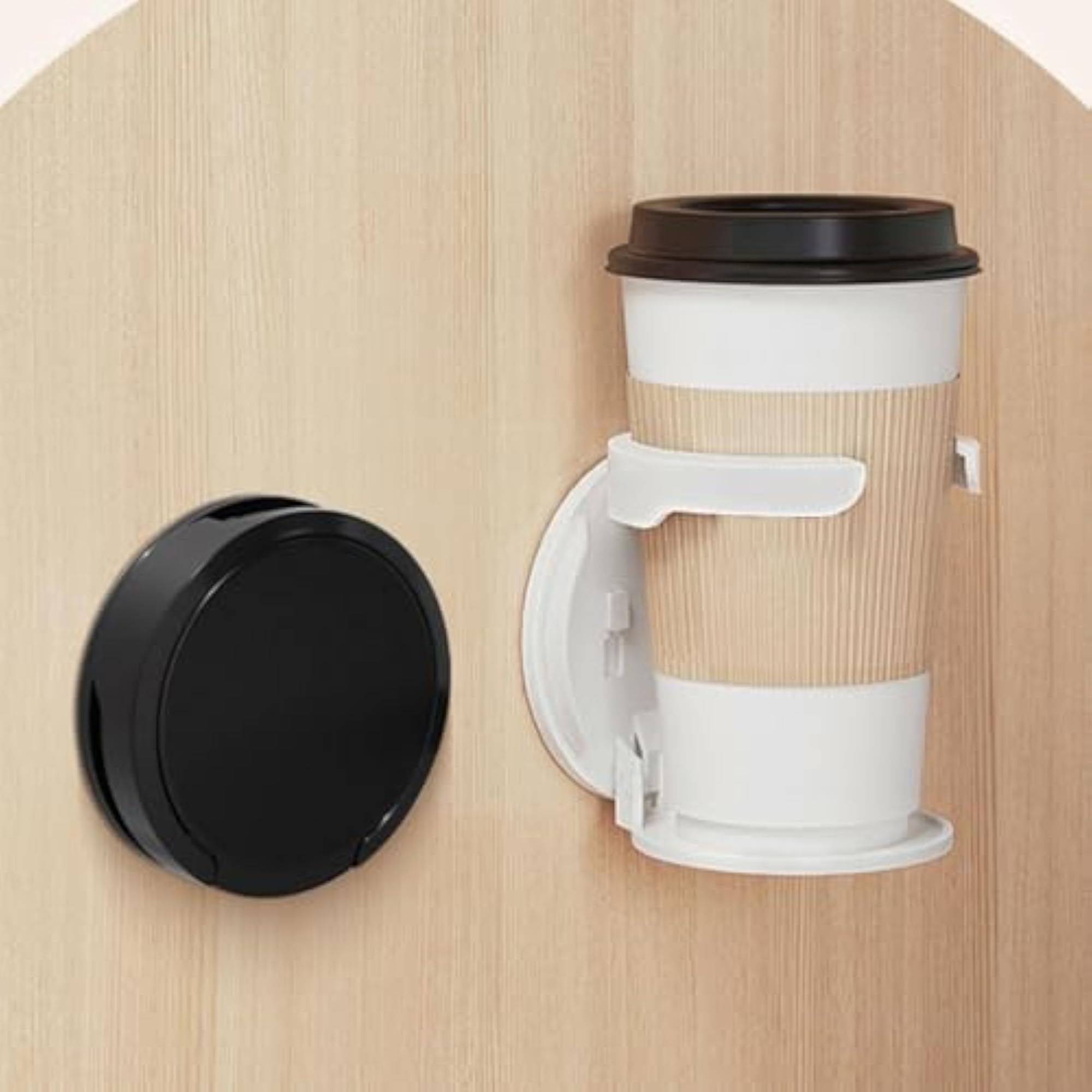 Wall Mounted Cup Holder Compact Foldable Drink Holder, White