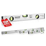 WALTER Wasserwaagen-Set 4-tlg. Wasserwaage in den Längen 40cm, 60cm und 100cm & Mini-Wasserwaage | mit 3 Libellen für präzise Messungen, angenehme Handhabung | robustes & leichtes Aluminiumgehäuse