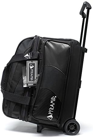 Pyramid Path Deluxe Double Roller with Oversized Accessory Pocket Bowling Bag (Black/Black)