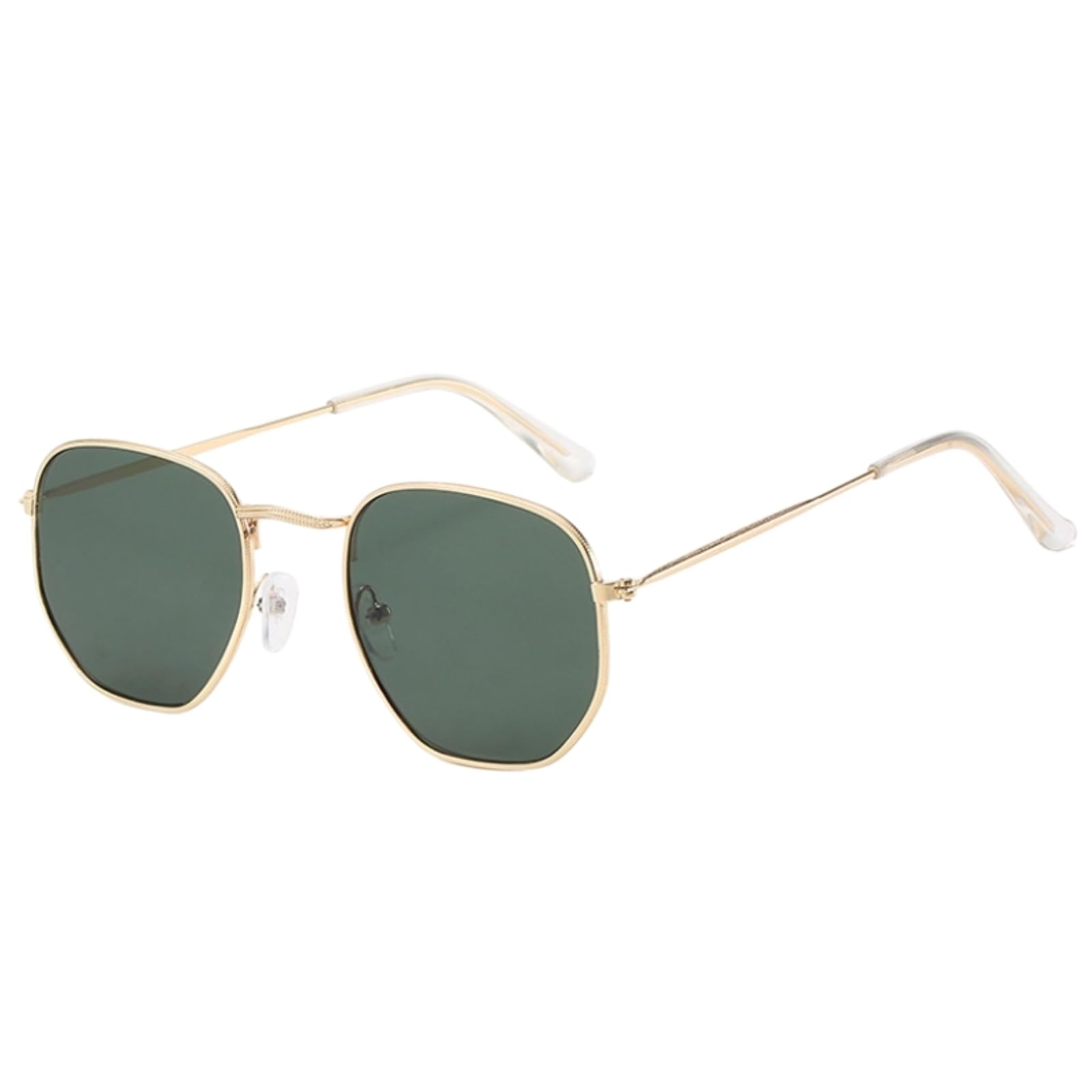Lunettes de soleil de conduite et voyage au style rétro hexagonal unisexe